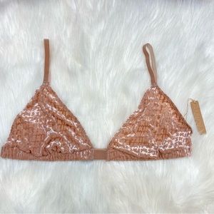 SKIMS Velvet Burnout Logo Triangle Bralette